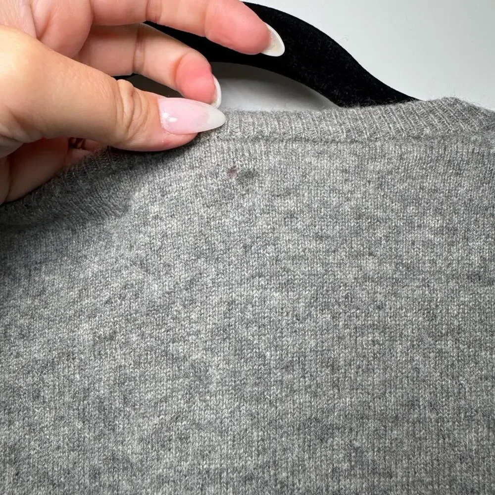 Polo Ralph Lauren Grey Cashmere Long Sleeve V Neck Sweater Size XXL